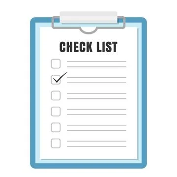 Checklist Clipboard with Checked Task Flat Vector Illustrazione stock