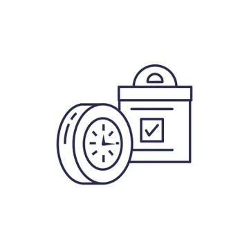 Checklist clipboard with clock time Illustrazione stock