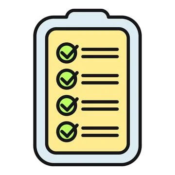 Checklist on clipboard with completed tasks icon Stock Illustration