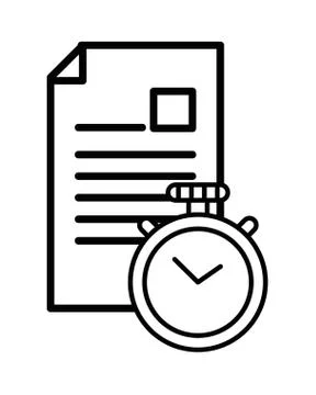 Checklist clipboard document with chronometer Stock Illustration