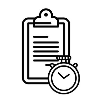 Checklist clipboard document with chronometer 스톡 일러스트