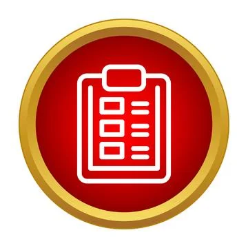 Checklist clipboard document icon in round button Illustrazione stock
