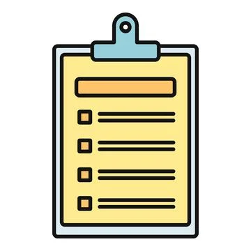 Checklist clipboard document illustration showing tasks and planning Stock Illustration