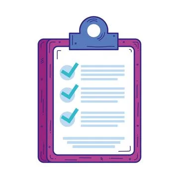 Checklist clipboard document isolated icon Stock Illustration