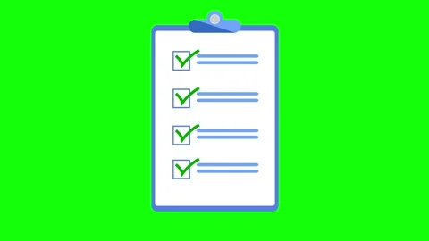 Checklist clipboard document tick checkmarks 4k animation Stock Footage 279488855