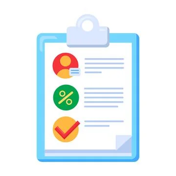 Checklist clipboard flat illustration representing task management 스톡 일러스트