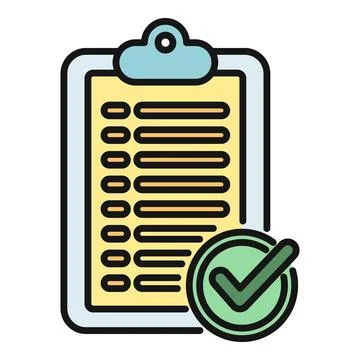 Checklist clipboard with green checkmark completing tasks Stock Illustration