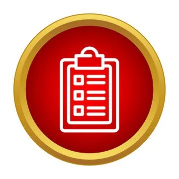 Checklist clipboard icon indicating task completion or survey Stock Illustration
