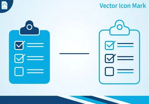 Checklist clipboard icons for task management and business. Illustrazione stock