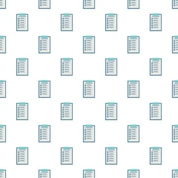 Checklist clipboard items repeating seamless pattern background Illustrazione stock