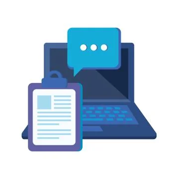 Checklist clipboard with laptop computer Stock Illustration