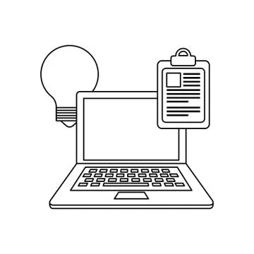 Checklist clipboard with laptop computer Stock Illustration