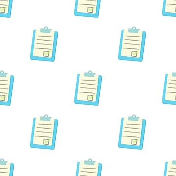 Checklist on a clipboard pattern seamless vector Illustrazione stock