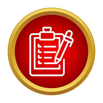 Checklist on clipboard with pen for planning or survey Stock Illustration