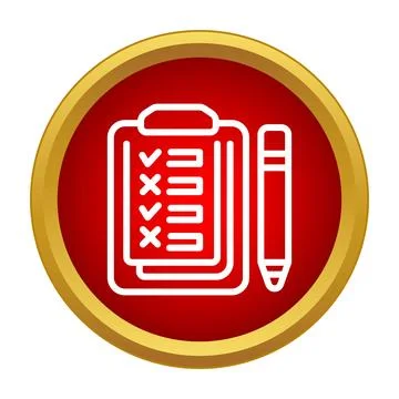 Checklist on clipboard with pencil icon Stock Illustration