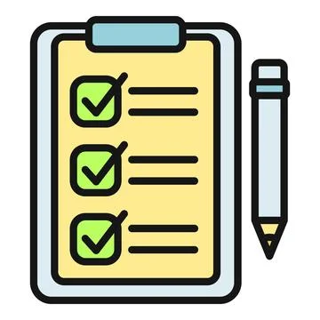 Checklist clipboard with pencil marking completed tasks イラスト素材