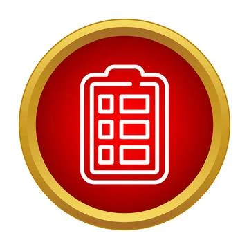Checklist clipboard planning schedule app icon on red circle イラスト素材