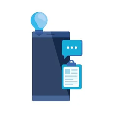 Checklist clipboard with smartphone device Stock Illustration