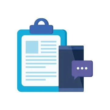 Checklist clipboard with smartphone device Illustrazione stock