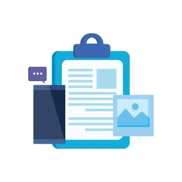 Checklist clipboard with smartphone device Stock Illustration