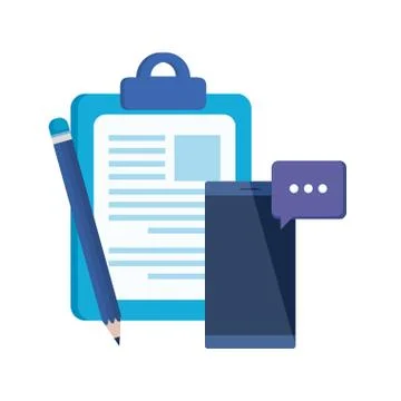 Checklist clipboard with smartphone device Stock Illustration