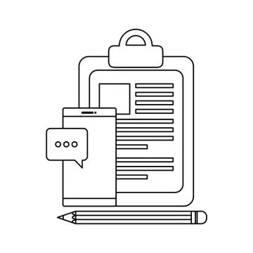 Checklist clipboard with smartphone device Illustrazione stock