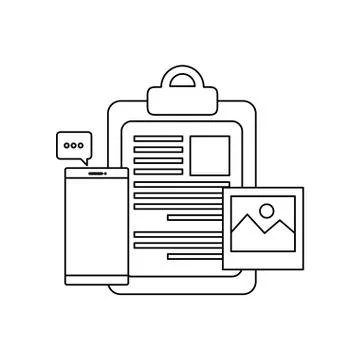 Checklist clipboard with smartphone device Stock Illustration