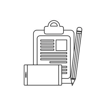 Checklist clipboard with smartphone device Stock Illustration