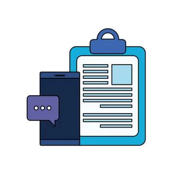 Checklist clipboard with smartphone device Stock Illustration