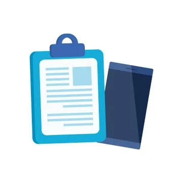 Checklist clipboard with smartphone device Illustrazione stock