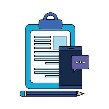 Checklist clipboard with smartphone device Illustrazione stock