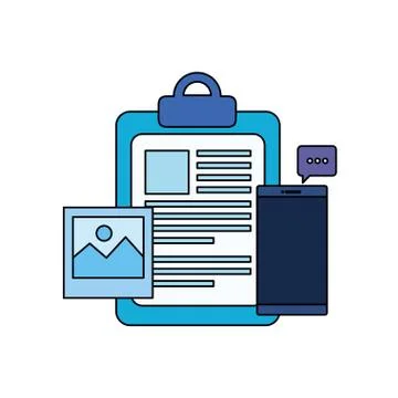 Checklist clipboard with smartphone device Stock Illustration