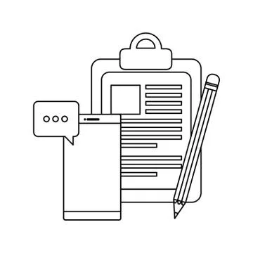 Checklist clipboard with smartphone device Stock Illustration