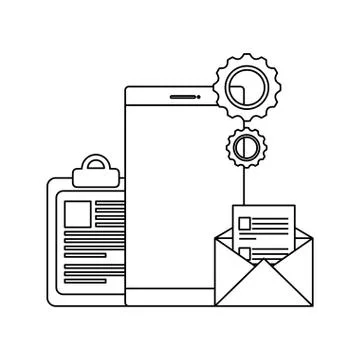 Checklist clipboard with smartphone device Illustrazione stock