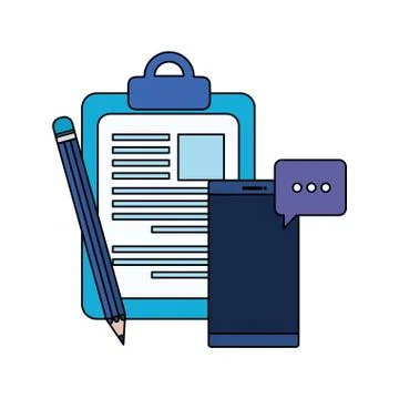Checklist clipboard with smartphone device Stock Illustration