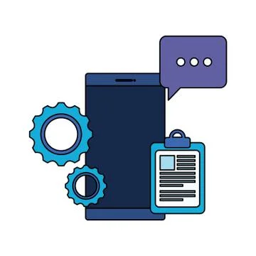 Checklist clipboard with smartphone device Stock Illustration