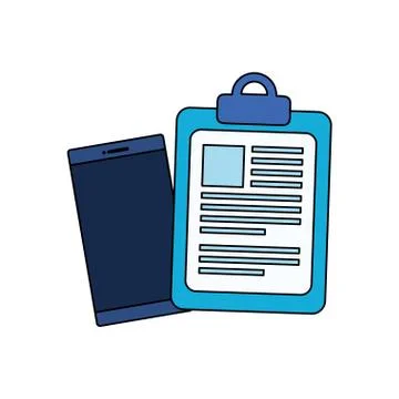 Checklist clipboard with smartphone device Stock Illustration
