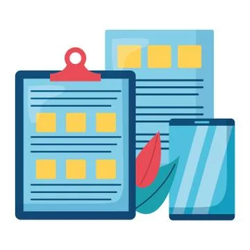 Checklist clipboard with smartphone Stock Illustration