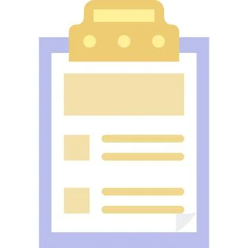 Checklist clipboard vector icon flat paper board Stock Illustration