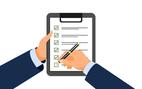 Checklist on clipboard vector illustration. Stock Illustration