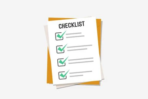 Checklist, complete tasks, to-do list, exam concepts. Premium quality. Modern Stock Illustration