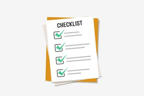 Checklist, complete tasks, to-do list, exam concepts. Premium quality. Modern Stock Illustration