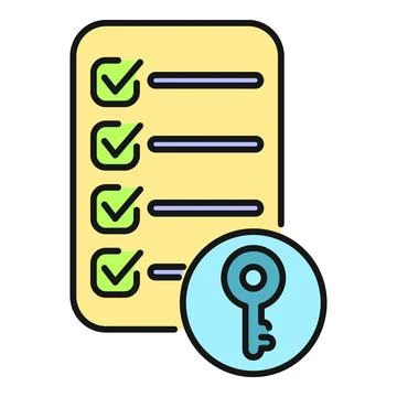 Checklist of completed tasks and access key icon Stock Illustration