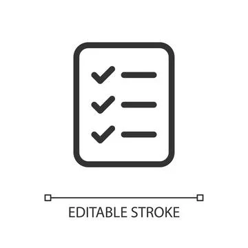 Checklist of completed tasks pixel perfect linear ui icon Stockillustratie