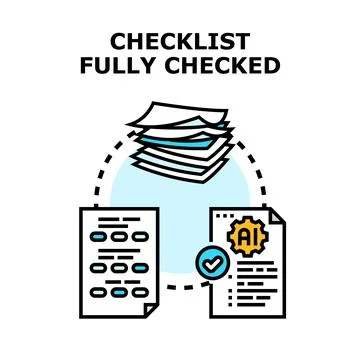 Checklist completion with artificial intelligence process 스톡 일러스트