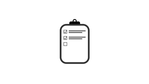 Checklist completion motion graphic animation of blank clipboard with tasks.. Vídeo Stock 331297634