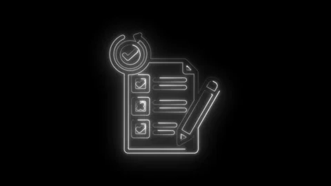 Checklist completion progress bar with checkmarks and pencil writing icon Stock Footage 333964058