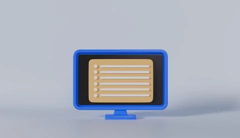 Checklist on computer, PC and check list, Planning and organization of work Stock Illustration