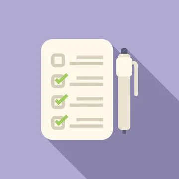 Checklist concept illustration with pen Stock Illustration