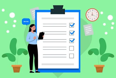 Checklist Concept Illustration Vector Style Illustration Stock Illustration